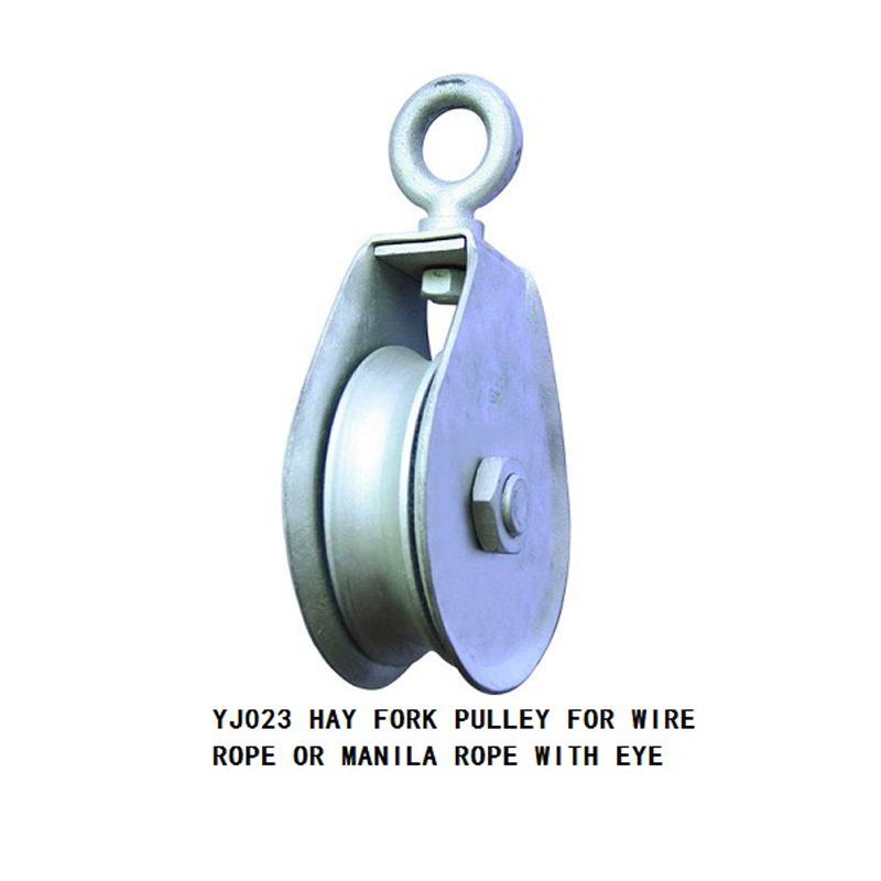 HAY FORK PULLEY FOR WIRE ROPE OR MANILA ROPE WITH EYE