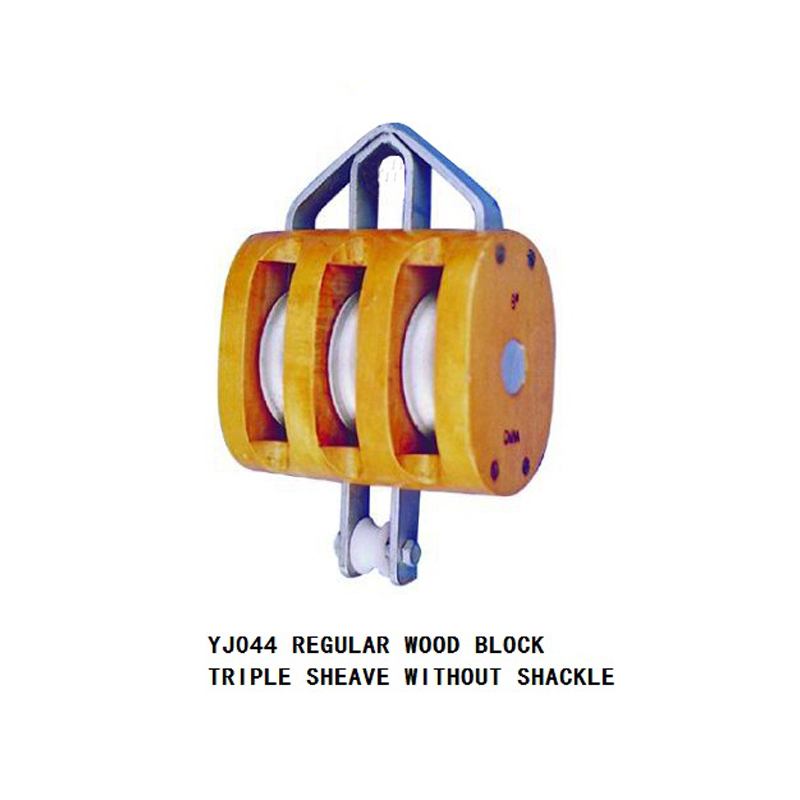 REGULAR WOOD BLOCK TRIPLE SHEAVE WITHOUT SHACKLE