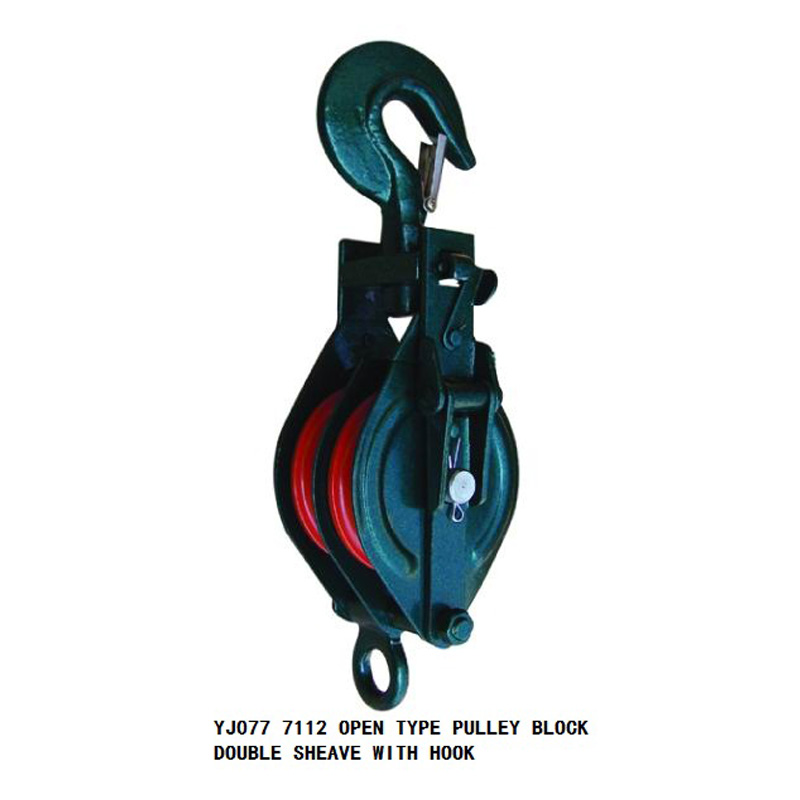 7112 OPEN TYPE PULLEY BLOCK DOUBLE SHEAVE WITH HOOK