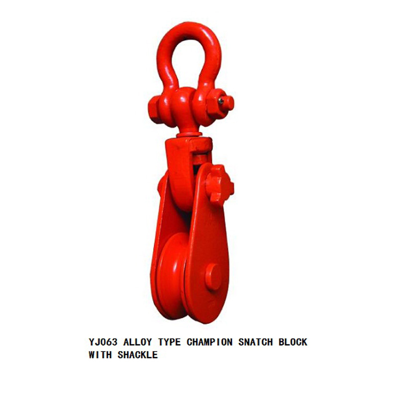 ALLOY TYPE CHAMPION SNATCH BLOCK WITH SHACKLE