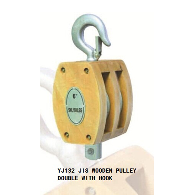 JIS WOODEN PULLEY DOUBLE WITH HOOK