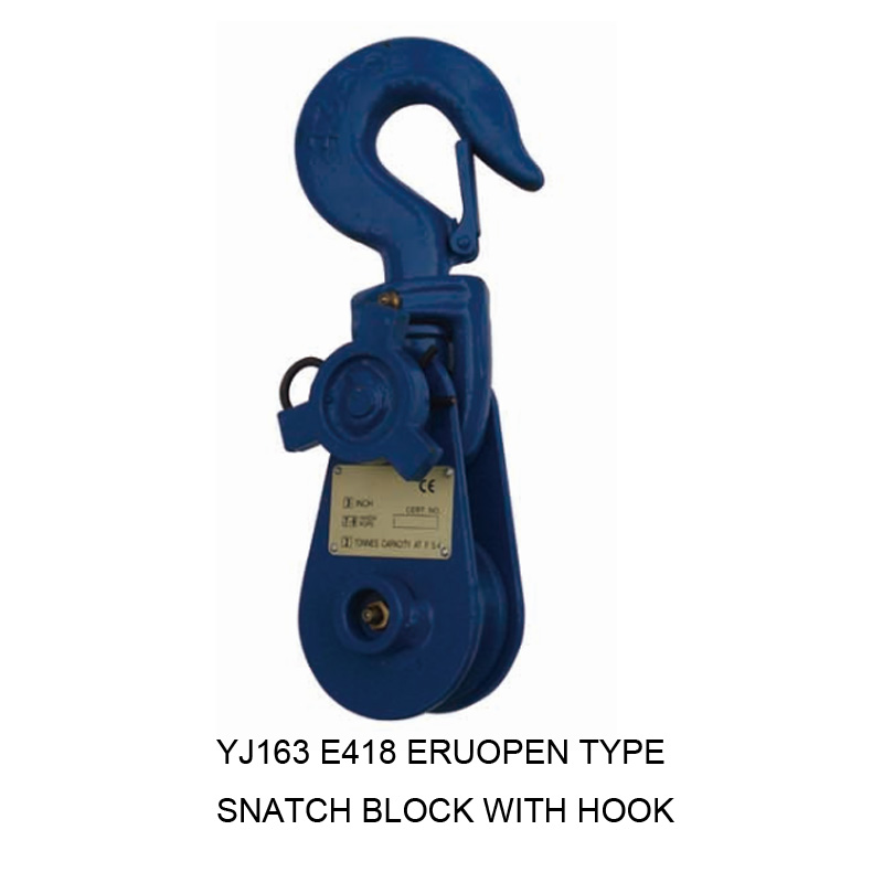 E418 EUROPEN TYPE SNATCH BLOCK WITH HOOK